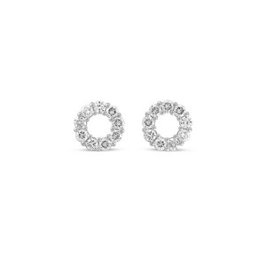 Emma diamant øreringe - 14 kt hvidguld fra NURAN. 18 x 0,03 ct.